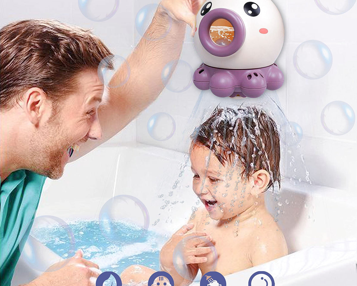 Octopus Fountain Bath Toy Water Jet Rotating Shower Bathroom