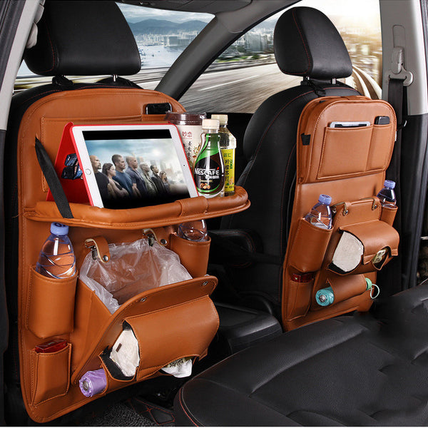 PU Leather Car Storage Bag Multifunction Seat Back